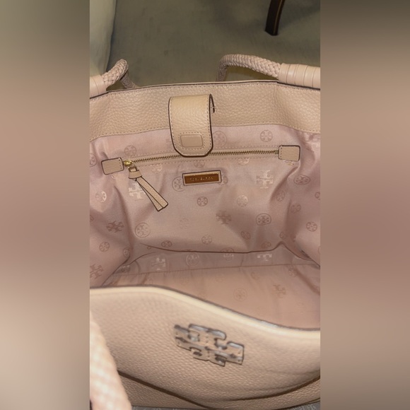 Tory Burch Taylor Tote Leather Shoulder Bag Shopper Handbag in Devon Sand - Picture 15 of 15